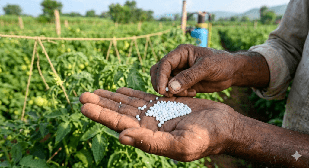कॅल्शियम नायट्रेट खताचे दाणे